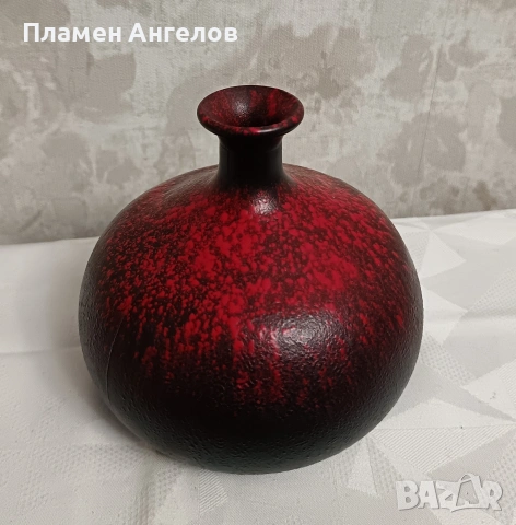 Винтидж керамична ваза стилWest Germany /Fat Lava 70 те години. , снимка 3 - Вази - 54047441