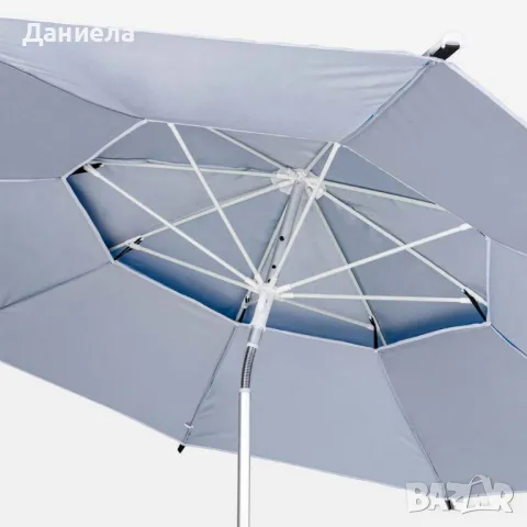 Плажен чадър Muhler – Широка сянка, пълна защита и интелигентен комфорт, снимка 4 - Градински мебели, декорация  - 49858656