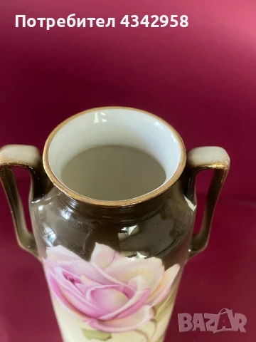 Прусия. Рейнгольд Шлегельмильх.1900-1914г.Порцеланова ваза., снимка 4 - Антикварни и старинни предмети - 51400460