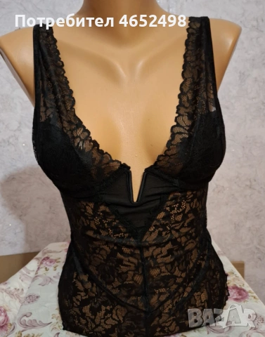 Дамско  черно Боди с дантела