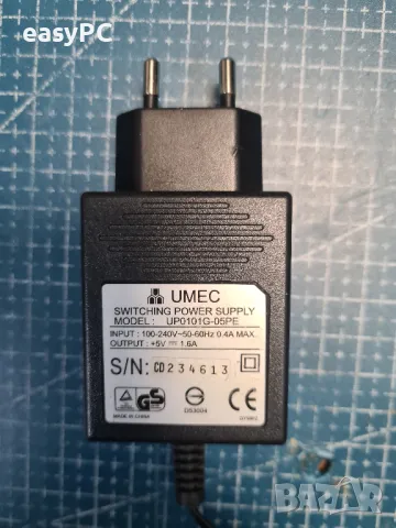 Оригинален захранващ адаптер UMEC UP0101G-05PE 5V 1.6A, снимка 3 - Друга електроника - 50223286