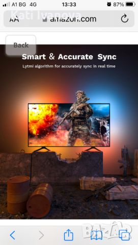 Lytmi Fantasy 3 TV Backlight Kit HDMI 2.1 със синхронизираща кутия Wi-Fi за 75~80" 8K 60Hz Led лента, снимка 4 - Стойки, 3D очила, аксесоари - 45946474