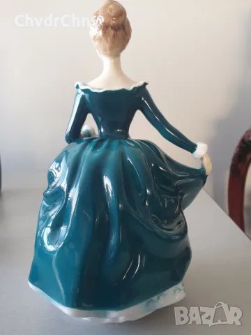 Голяма стара английска порцеланова фигура Royal Doulton Janine/1970 статуетка 21см, снимка 4 - Колекции - 46958382