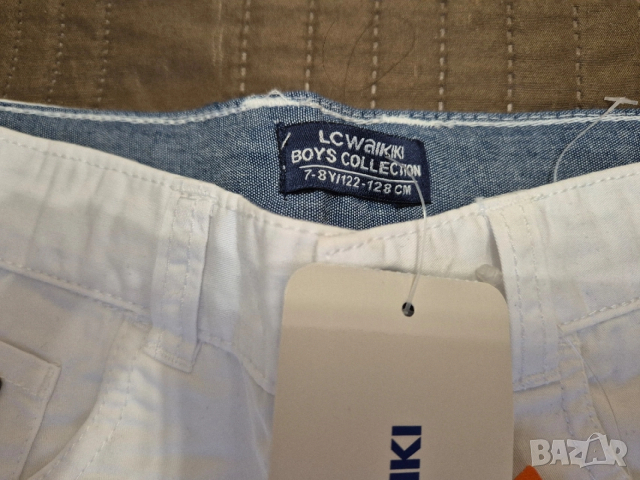Нов бял панталон за момче на 7-8 год 122 - 128 см на LC Waikiki, снимка 3 - Детски панталони и дънки - 53799319