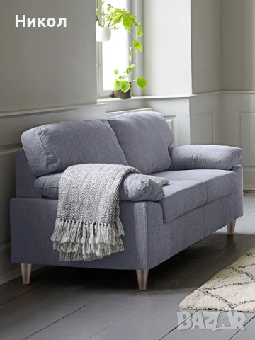 Диван GEDVED 2-местен светлосив текстил