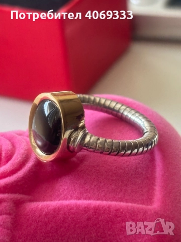 Златен пръстен от 14 каратово  жълто и бяло злато Камък -Звезден сапфир  6.88гр 56р-р (17.8мм) 