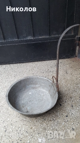 Стар калайдисан меден тиган, снимка 2 - Съдове за готвене - 52963266