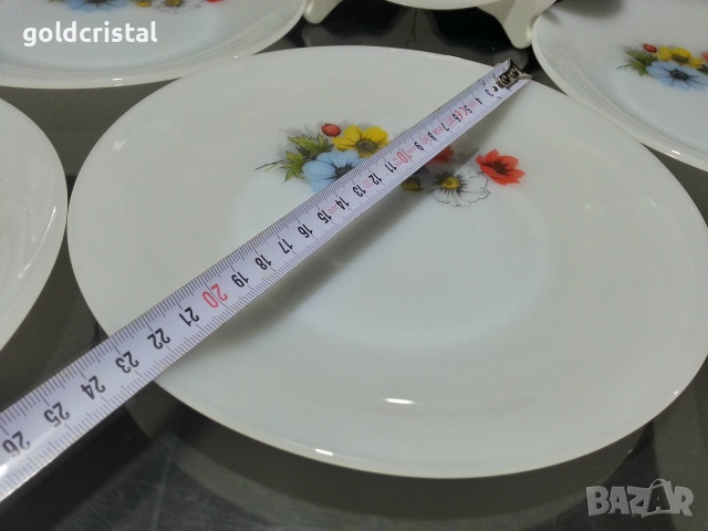 френски аркопал чинии за основно , снимка 3 - Антикварни и старинни предмети - 53231051