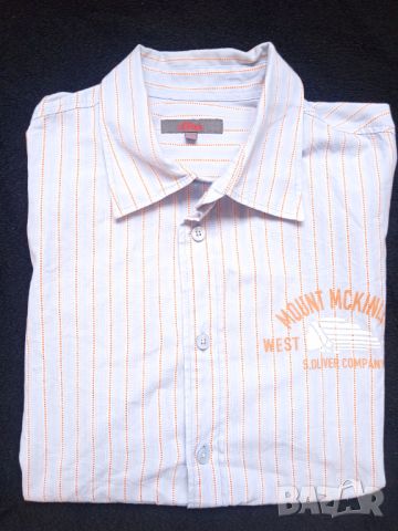 S. Oliver  - 100% оригинална мъжка риза с къс ръкав, снимка 4 - Ризи - 46391685