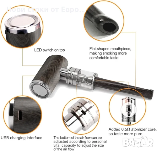 Комплект лула за електронни цигари Kamry K1000 Plus 30 W с резервоар Sub Ohm X6 Plus и, снимка 5 - Друга електроника - 52480668