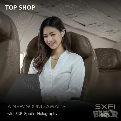 CREATIVE Zen Air SXFI леки, истински безжични, устойчиви на изпотяване, снимка 4 - Безжични слушалки - 49640940