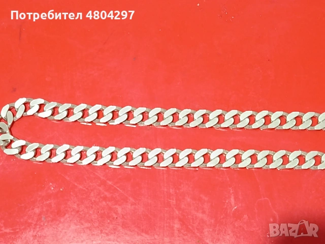 Сребърен синджир тип панцер, снимка 5 - Колиета, медальони, синджири - 54272584
