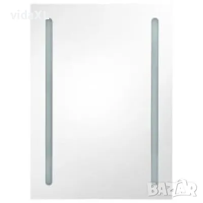 vidaXL LED шкаф с огледало за баня, бяло и цвят дъб, 50x13x70 см(SKU:326500), снимка 3 - Шкафове - 48847203