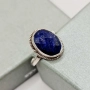 Сребърен пръстен с Лапис, снимка 5