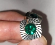 копчета за ръкавели със зелен камък, снимка 3