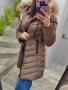 Дълго зимно яке с естествен косъм бежово, снимка 5