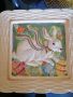 Великденски заек порцеланова чиния , снимка 1 - Декорация за дома - 45233564