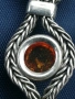 Винтидж сребърна гривна с кехлибар , снимка 9