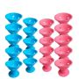 Комплект от 10 броя силиконови ролки за коса в розов или син цвят, снимка 3