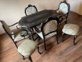 Комплект антични столове и маса, снимка 1 - Маси - 45827621