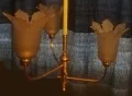 Полилей от масивен месинг с три стъкла, снимка 1
