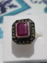 Златен пръстен 14 к, с Рубин и Диаманти, снимка 3
