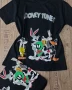 Тениска с принт на Looney Tunes в черен цвят Л размер, снимка 1