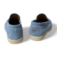 Модерни дамски мокасини в светло син цвят от естествен велур с красив и нежен аксесоар, снимка 7 - Дамски ежедневни обувки - 45082423