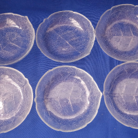 Стъклени купички под формата на листо за студени мезета, релефни, 6 бр, снимка 3 - Прибори за хранене, готвене и сервиране - 44949704