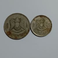 Две монети 10 и 20 дирхама Либия УПРАВЛЕНИЕТО НА МУАМАР КАДАФИ Цената е и за двете монети общо , снимка 2 - Нумизматика и бонистика - 45164109