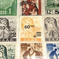 Пощенски марки, Саар, 1947/48 г., снимка 3 - Филателия - 45354979