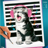 Ravensburger CreArt - Рисуване по номера - Пееща котка , снимка 4 - Рисуване и оцветяване - 45068641