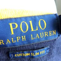 Polo Ralph Lauren Vintage 90’s Pique Rugby Shirt Men’s Yellow/Blue Striped XL, снимка 4 - Блузи - 45265055