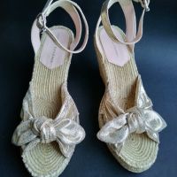 Дамски сандали на платформа Loeffler Randall златни панделки , снимка 1 - Сандали - 45162389