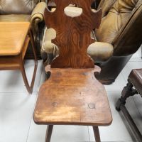 Винтидж, Brutalist дизайн столове от края на 19ти век изработени на ръка от масивно дърво., снимка 3 - Столове - 45299082