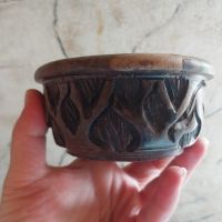 Винтидж африканска ръчно резбована дървена купичка
, снимка 1 - Антикварни и старинни предмети - 45465010