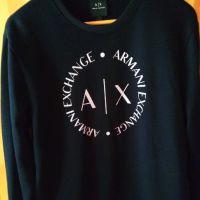 Блуза Армани - Л размер / Armani Exchange Men's Round Logo Sweatshirt - Navy - size L., снимка 1 - Блузи - 45860066