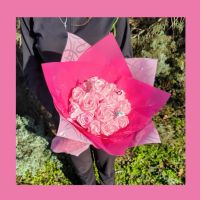 Букет от сатенени рози , снимка 3 - Изкуствени цветя - 45543993