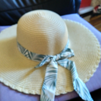 Сламена шапка женска с панделка маркова размер 58 нова, снимка 1 - Шапки - 44942995