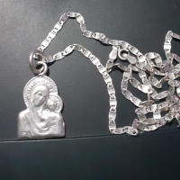 Сребърен синджир с висулка , снимка 3 - Колиета, медальони, синджири - 44957813