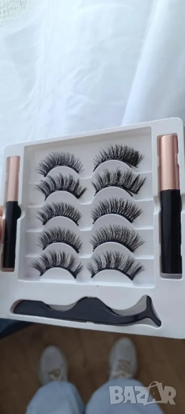 👁️ Комплект HZS248 – 5 чифта магнитни изкуствени мигли с очна линия  , снимка 1