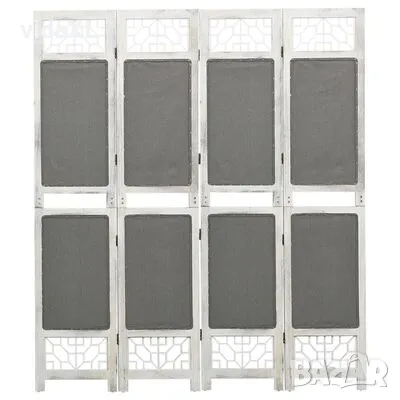 vidaXL 4-Panel Room Divider Grey 140x165 cm Fabric(SKU:338555), снимка 1