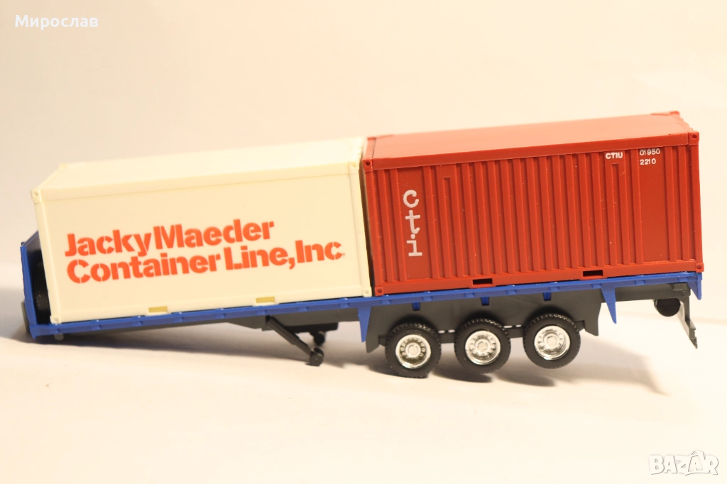 ROSKOPF?? 1:87 H0 РЕМАРКЕ КОНТЕЙНЕР ВЛЕКАЧ МОДЕЛ КАМИОН, снимка 1
