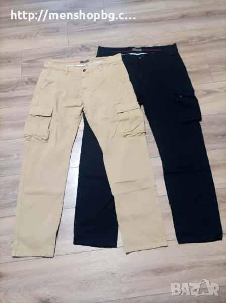 Карго пант. с прав крачол - черен и бежов, снимка 1