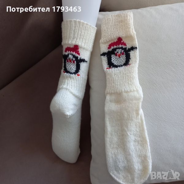 Ръчно плетени дамски чорапи размер 39, снимка 1