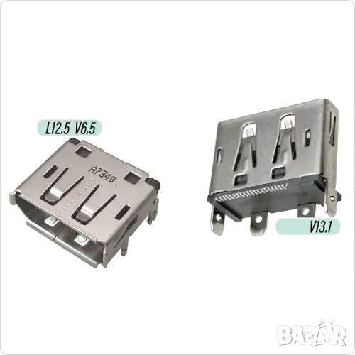 Букса конектор DisplayPort , 20 pin DP - SMT connector, снимка 1