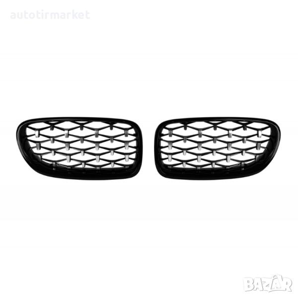 Бъбреци тип диамант сиво/черни за BMW серия 5 F10, F11 2010-2018, снимка 1