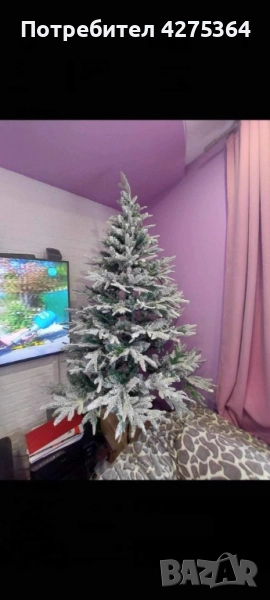 Изкуствена елха K r i n g Melbourne,  Цялата заснежена с метална стойка., снимка 1