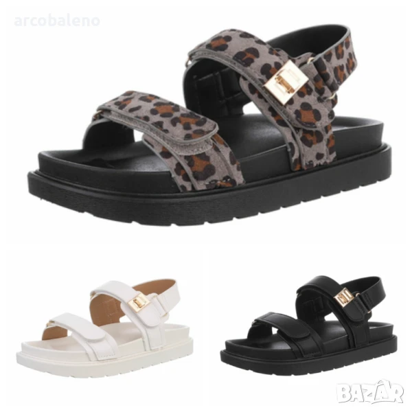 Дамски сандали на танкетка, 3цвята , снимка 1