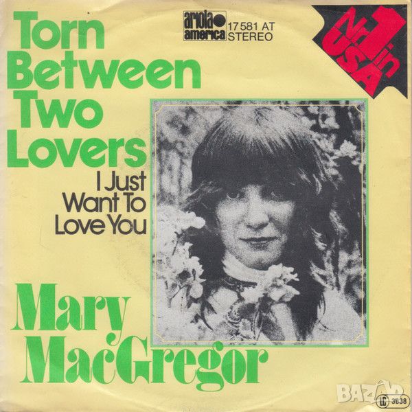 Грамофонни плочи Mary Mac Gregor - Torn Between Two Love 7" сингъл, снимка 1